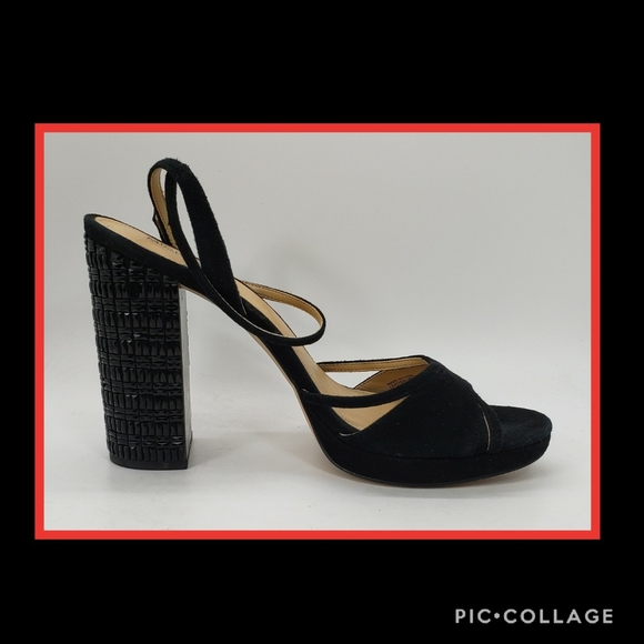 Micheal Kors Black Suede Jeweled Platforms Size 9 - Picture 5 of 9